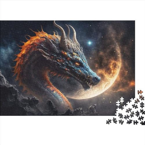 Asiatisches Drachenpuzzle für Erwachsene und Teenager, 1000 Teile für Erwachsene, schwierige Puzzles, Entspannungspuzzles, Denksportaufgaben (Größe 75x50cm)