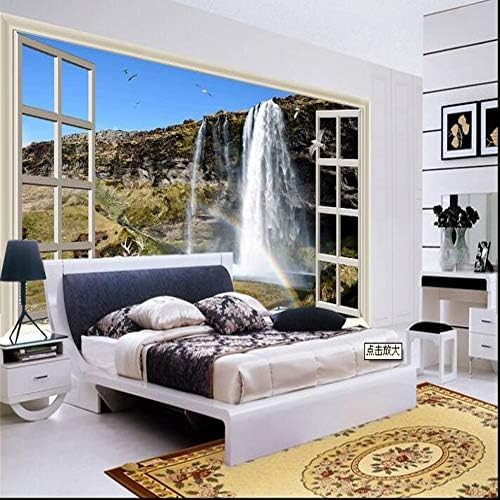 Natürliche Wasserfall-Landschaft 3D Tapeten Wanddekoration Fototapete Sofas Wohnzimmer Wandbild Schlafzimmer-300cm×210cm