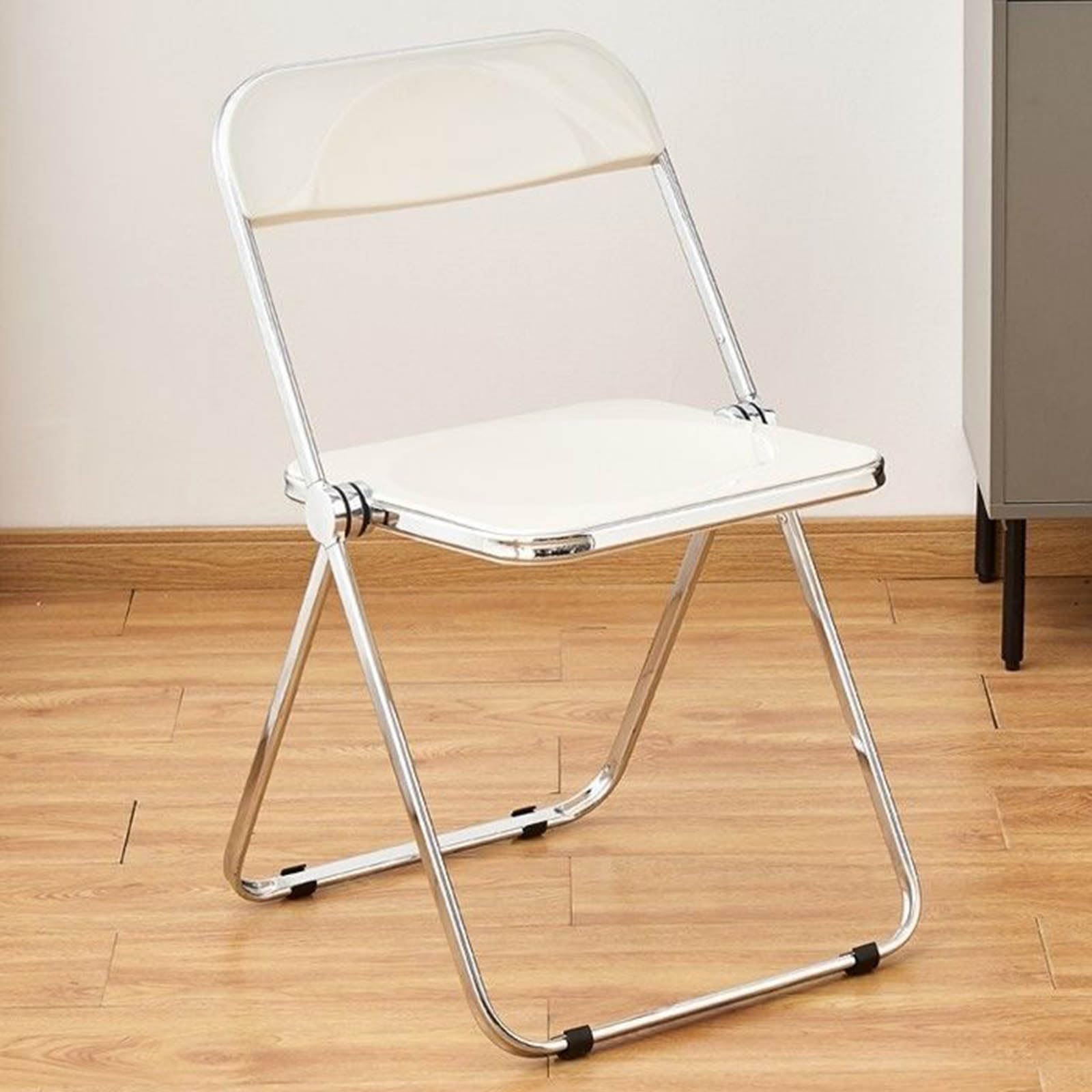 Gvqng Kleine Beistelltische, Klares Acryl Beistelltisch Und Transparenter Stuhl, Tische FüR Das Wohnzimmer, Klappbarer Stauraum, Kleine Beistelltische FüR Kleine RäUme,Chair e