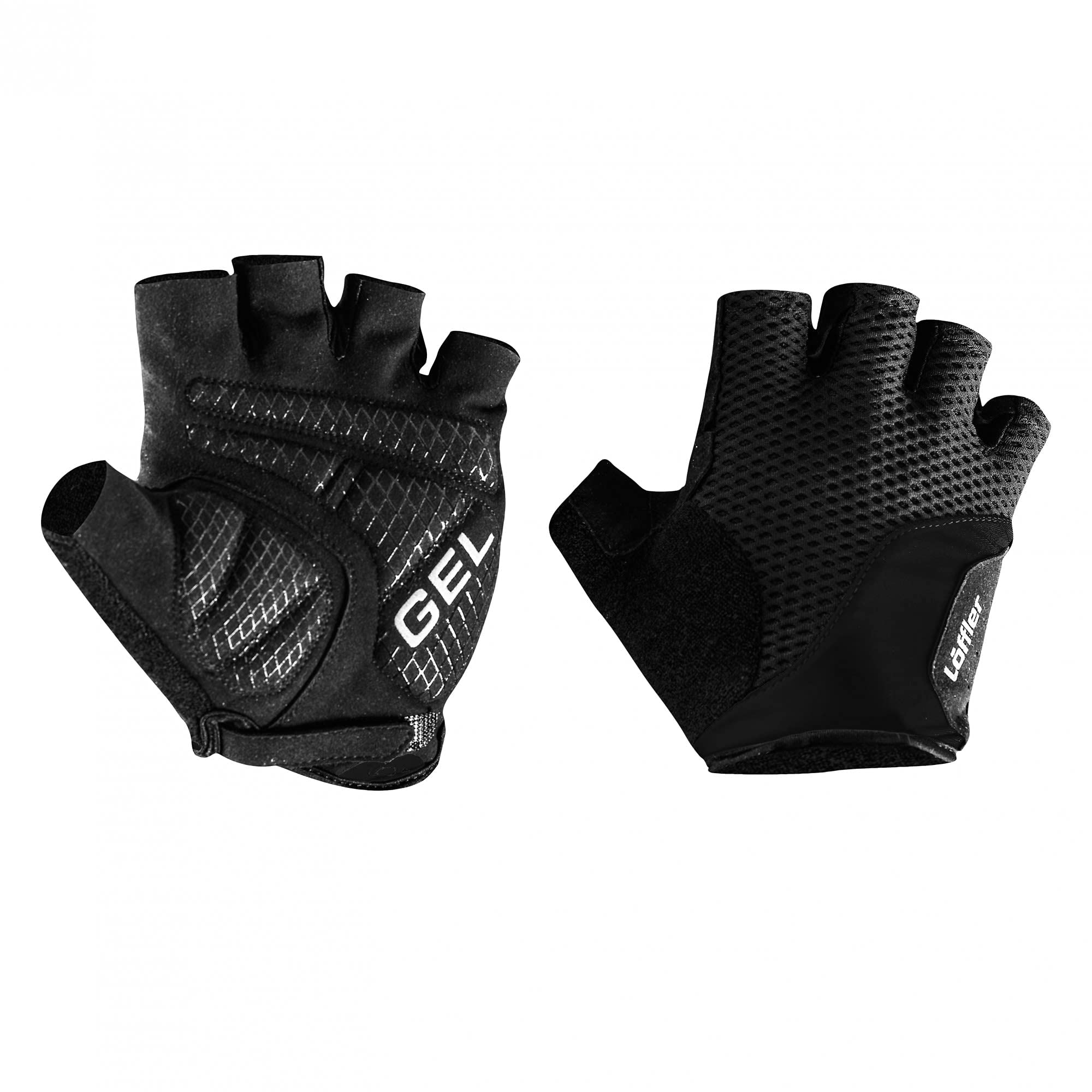 Löffler Bike Gloves Elastic Gel Schwarz - Hochwertiger elastischer Radhandschuh, Größe 8-8.5 - Farbe Black