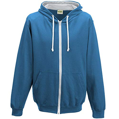 Just Hoods - Unisex Kapuzen-Sweatjacke/Sapphire Blue/Heather Grey, M