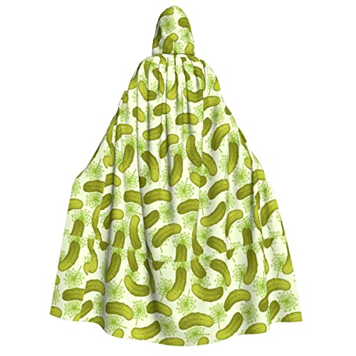 WURTON Sushi Dill Pickles Print Unisex Kapuzenumhang Kapuze Halloween Karneval Cosplay Vielseitiger Erwachsenen-Kapuzenumhang