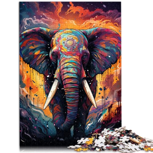 Puzzle für farbenfrohe Elefantenpsychedelika, 1000 Teile, Puzzle für Erwachsene, Holzpuzzle als Geschenk für die ganze Familie, 1000 Teile (50 x 75 cm)