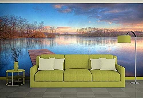 XLMING Seeblick Holzbrücke Wandlandschaft 3D Tapeten Home Esszimmer Sofa Schlafzimmer Wohnzimmer TV Hintergrund-200cm×140cm