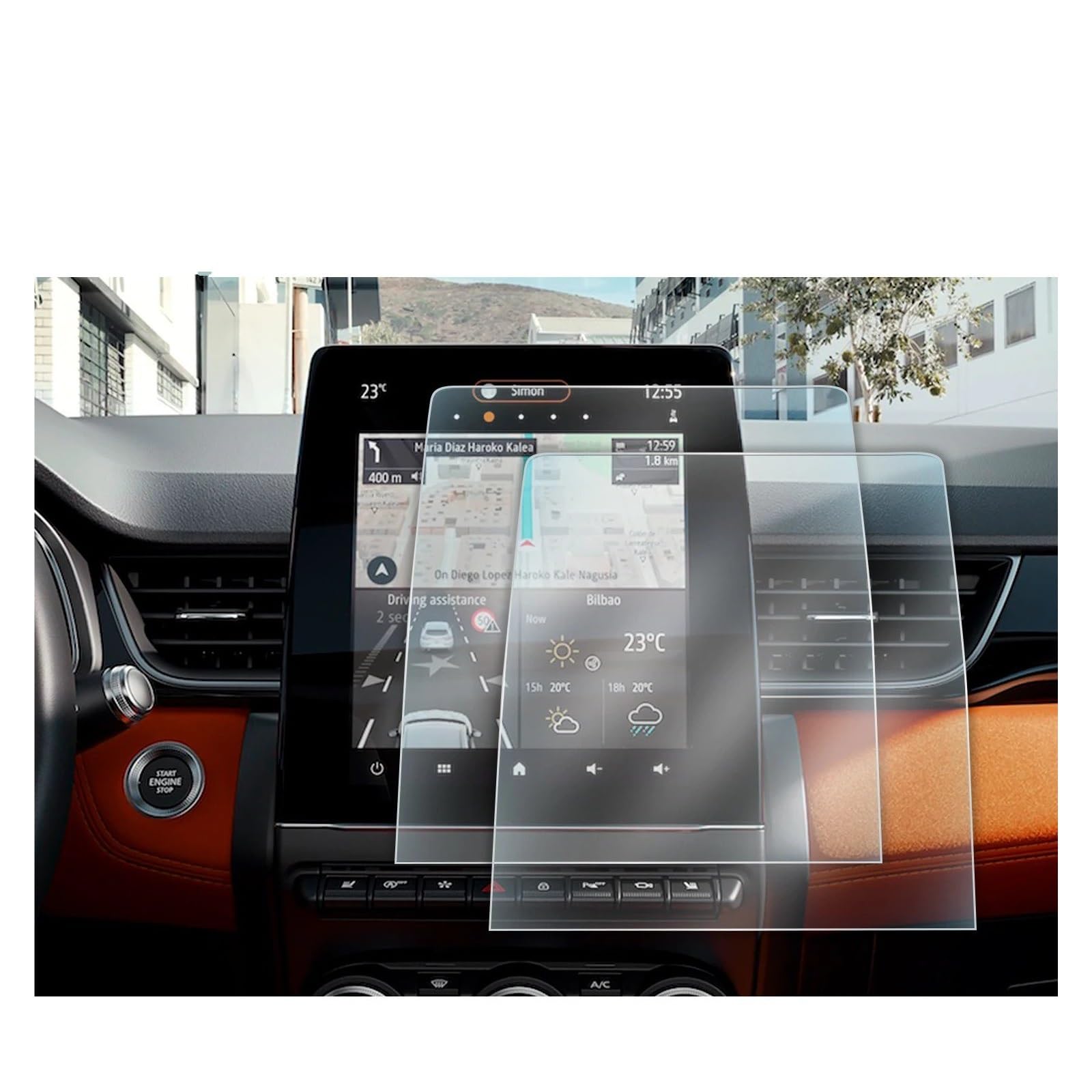 Für Zoe Für Clio 5 Für Captur 2 Für Arkana Für Easy Für Link Auto Touch Display Auto Zubehör Screen Protector Navigation Schutzfolie Navigations-Displayschutz