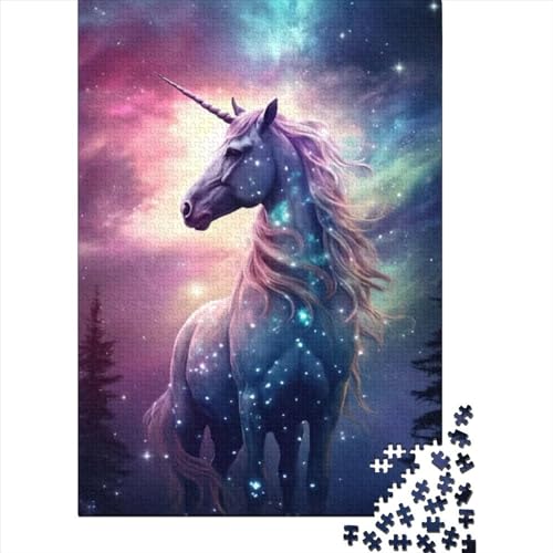 Einhorn-Galaxie für Erwachsene, 1000-teiliges Puzzle, 1000-teiliges Puzzle für Erwachsene, Puzzles, einzigartige Geburtstags (Größe 75 x 50 cm)