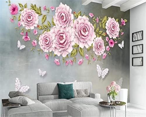 XLMING Dreidimensionale Blumen Und Schmetterlinge Küche Esszimmer Arbeitszimmer Wohnzimmer TV Hintergrund Wand 3D Tapete-150cm×105cm