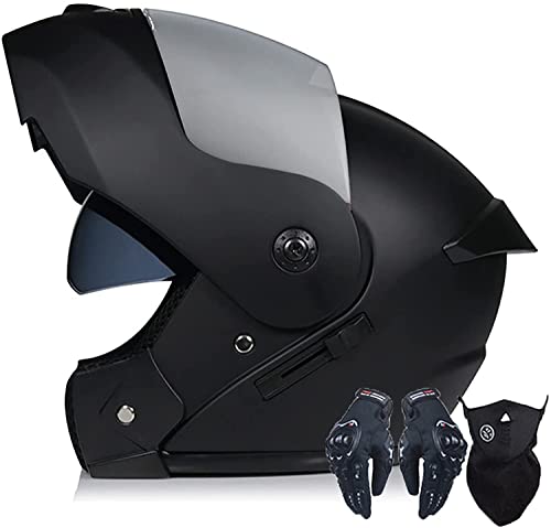 Damen Herren Motorradhelm Klapphelm Modularer Motorrad-Scooter-Integralhelm,Hochklappbarer Motorradhelm Mit Doppelvisier Sturzhelm,DOT/ECE-Zertifiziert (Color : B, Größe : S=55-56cm)