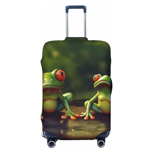 CSGJMYGS Funny Green Frogs Gepäckhüllen für Koffer, waschbar, modisch, dehnbar, kratzfest, passend für 45,7 - 81,3 cm Gepäck, XL, Schwarz, XL, Schwarz , XL