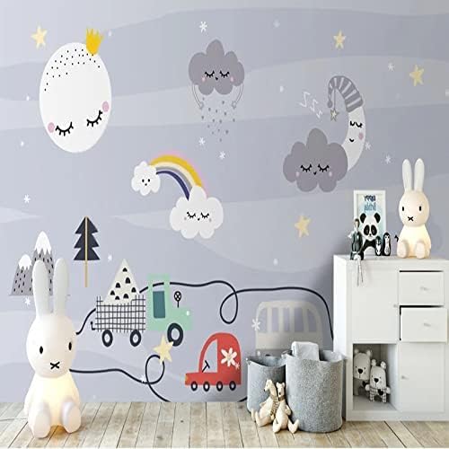 XLMING Einfacher Cartoon Himmel Regenbogen Kinderzimmer 3D Tapete Home Dekoration Wohnzimmer Sofa Schlafzimmer Tv Hintergrund Wand-200cm×140cm