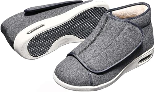 Herren-Diabetiker-Schuhe, Arthritis-Ödeme geschwollene Hausschuhe, Bequeme Schuhe, extra breite Breite, Warmer Plüsch-Fleece-Winter, Dicke Stiefel, geschlossene Zehen, UK 5 (23,5 cm/9,2 Zoll