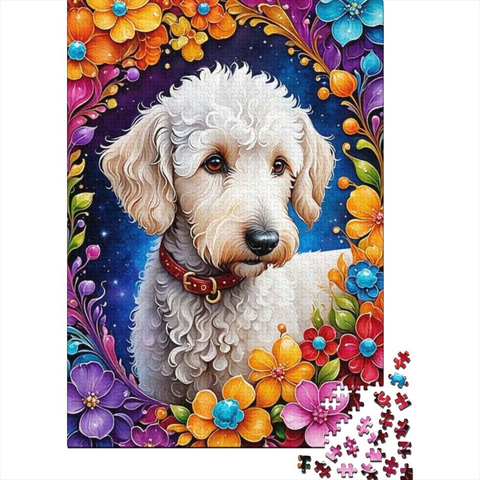 Tier-Fantasie-Hund-Holzpuzzle für Erwachsene, Puzzle für Erwachsene, 1000 Teile, Puzzle für Erwachsene, Lernspiel, Herausforderungsspielzeug (Größe: 75 x 50 cm)