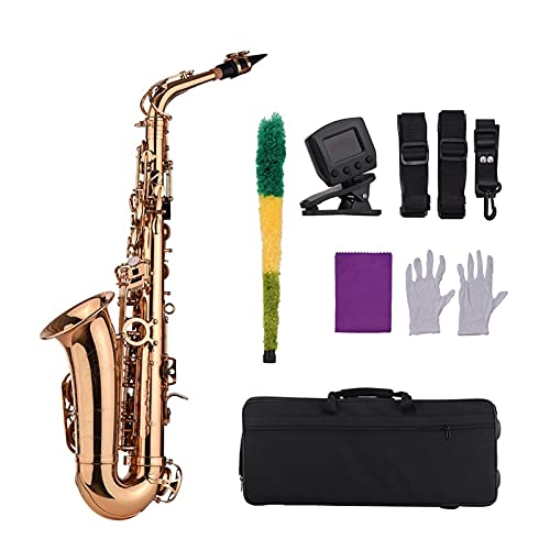 Eb Altsaxophon Messing Material Blasinstrument Mit Tragetasche Handschuhe Reinigungstuch Saxophon Gurt Stimmgerät