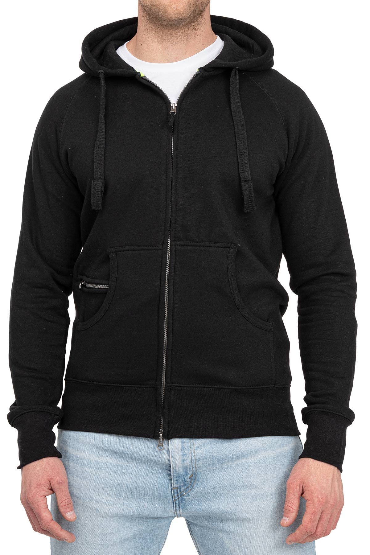 Happy Clothing Herren Kapuzenjacke mit Zip, Schwarz, 3XL