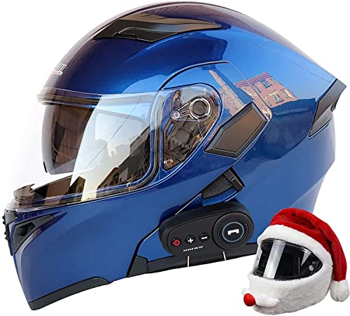 Modulare Motorradhelme Bluetooth-Integrierte Klapphelm Motorradhelme Mit Antibeschlag-Doppelsonnenblende Motorradhelm DOT/ECE-Zugelassener Integralhelm Für Herren Und Damen