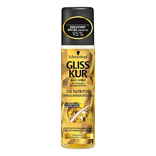 3 x Gliss Kur Express Repair Spülung"OIL NUTRITIVE" für längeres, splissanfälliges Haar - 200 ml