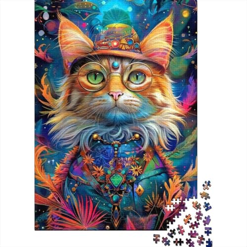 Arts Cats Holzpuzzle für Erwachsene Puzzlespielzeug Erwachsenenpuzzle 1000 Teile Lernspiele Heimdekorationspuzzle 75x50cm