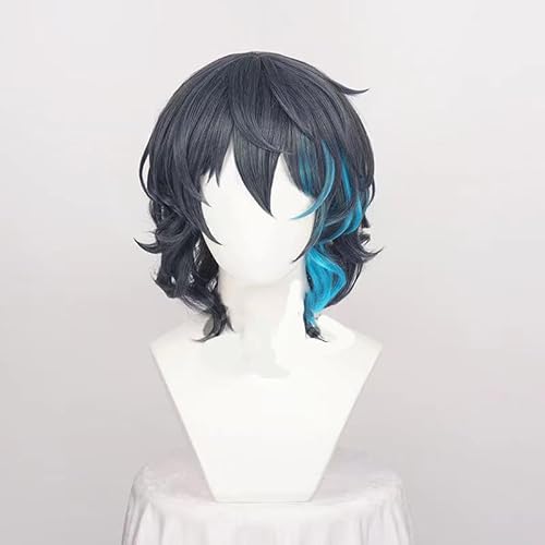 WCCNKK Ensemble Stars Tsumugi Aoba Perücke, Graublaues, Lockiges Haar Mit Farbverlauf, Halloween-Karneval-Weihnachtskostüm Cosplay-Perücken + Perücke-Kappe, Dekorative Accessoires, Anime-Geschenk