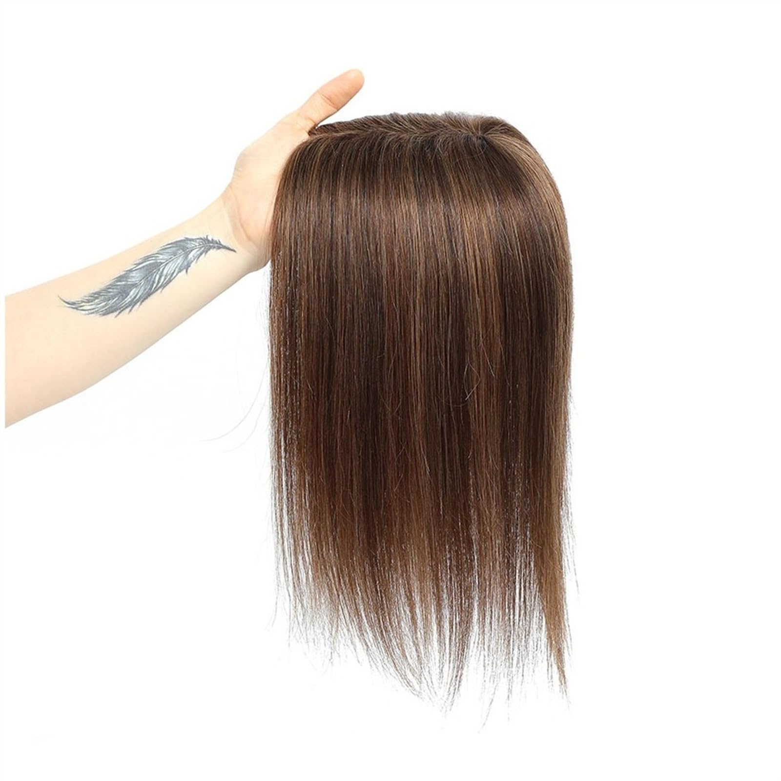 Haartopper für Frauen Haar-Topper for Frauen, Echthaar, Spitzen-Basis-Topper, 25,4–45,7 cm, brasilianisches Haar, glatte Haarteile, Clip-in-One-Piece-Haarverlängerungen for dünner werdendes Haar Haart