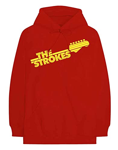 The Strokes Kapuzenpullover Guitar Fret Band Logo Nue offiziell Herren Rot L