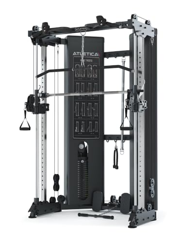 ATLETICA X-Pollux | Training ohne Hantelscheiben| Functional Trainer & Smith Machine mit Steckgewichten | sehr platzsparend