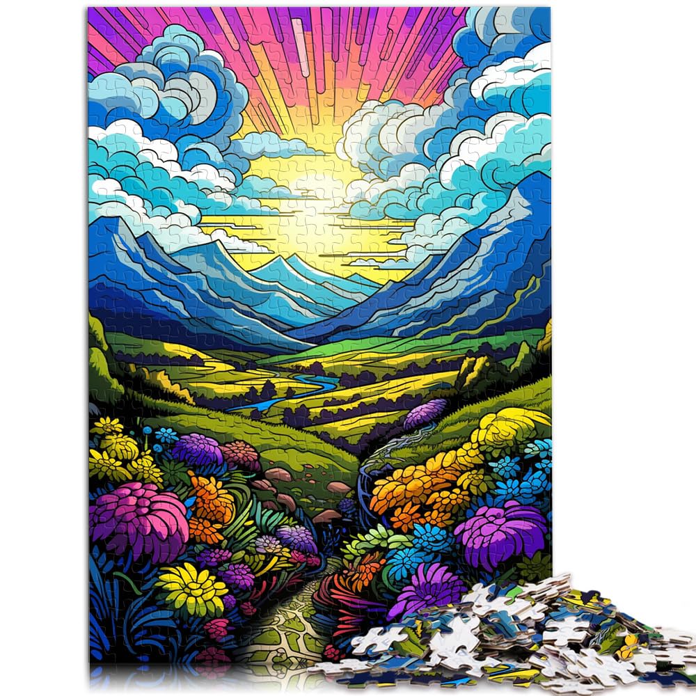 Puzzles Schöne Fantasielandschaft Puzzles für Erwachsene 1000 Teile Holzpuzzle Familienaktivität Puzzles Lernspiele 1000 Teile (50x75cm)