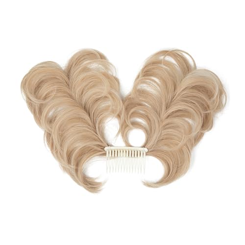 Haarteil Synthetisches, unordentliches Dutt-Haarteil, seitlicher Kamm, Clip-in-Haarknoten, natürlich, gerade, vielseitig, verstellbare Stile, Haarteil for Frauen Haarverlängerung(22 60)