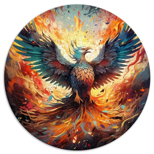 Puzzle Halloween Phoenix Farbe für Erwachsene Puzzle 1000 Teile 26,5x26,5 Zoll Lustige Puzzles Spiele Stressabbau Urlaub zu Hause Zeit totschlagen