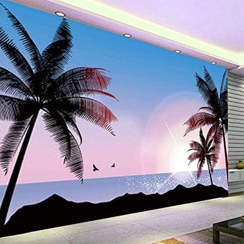 XLMING Coconut Palm Beach Meerblick 3D Tapeten Home Esszimmer Sofa Schlafzimmer Wohnzimmer TV Hintergrund-200cm×140cm