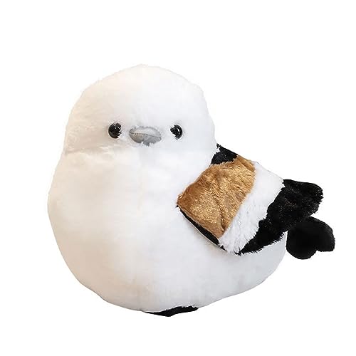 DANAIM Simulation Spatz Plüschtier Meise Stofftier Fetter Vogel Umarmungsspielzeug Plüschtier Umarmbare Stofftierpuppe Geschenke for Kinder Geburtstagsgeschenk(23cm)