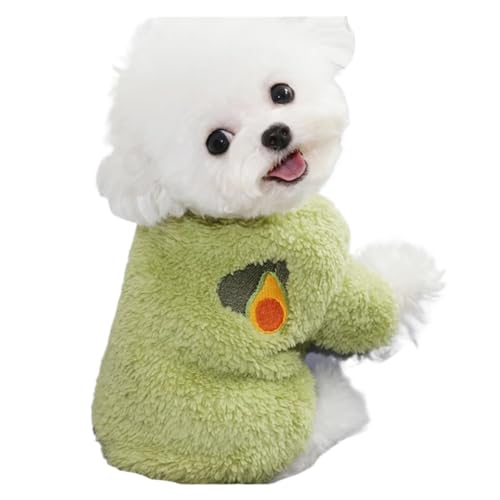 Hundekleidung, warmes Welpen-Outfit, Chihuahua, Haustierkleidung, passend für kleine Hunde, Mantel, Kapuzenpullover, Obst, Haustierkleidung (Grün, XL)