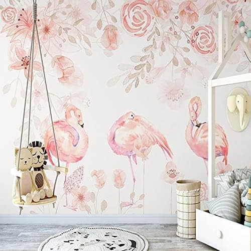 XLMING Handgemalter Rosa Flamingo Für Kinder 3D Tapete Home Dekoration Wohnzimmer Sofa Schlafzimmer Tv Hintergrund Wand-150cm×105cm