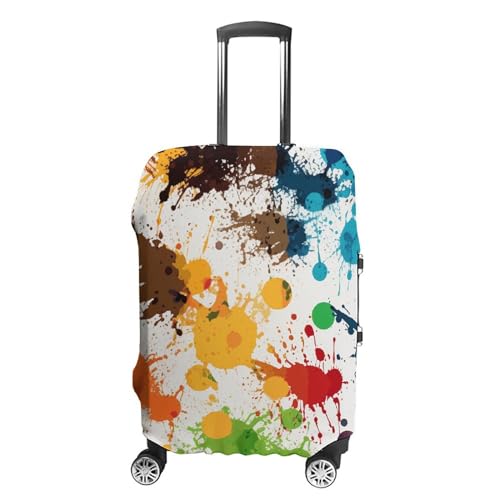 CSGJMYGS Reisegepäckabdeckung, elastisch, waschbar, modisch, kratzfest, niedlicher Panda-Koffer-Schutz, passend für 45,7 - 81,3 cm Gepäck, Abstrakte Farbspritzer, XL