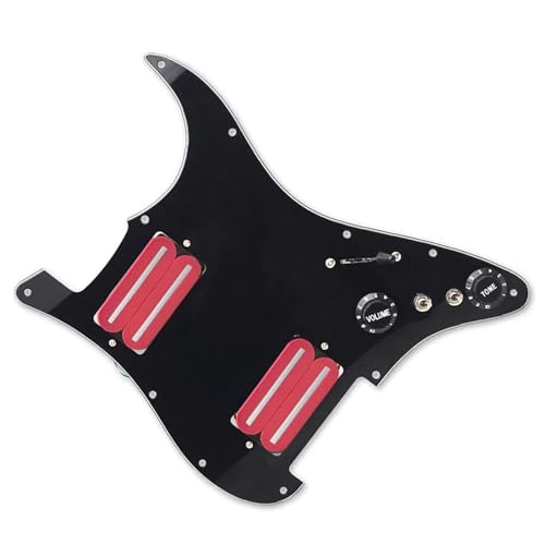 Standard-Pickguard-Tonabnehmer HH-Coil Splitting Schlagbrett für E-Gitarre, zwei mit Humbuckern beladene, vorverdrahtete Schlagplatte (Color : K)