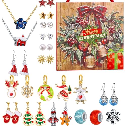 Countdown-Schmuck 'Advent, Adventskalender 'Weihnachten | Countdown für Weihnachten 2024 24X Kinderschmuck | Saisonale Dekorationen schaffen eine festliche Atmosphäre für die