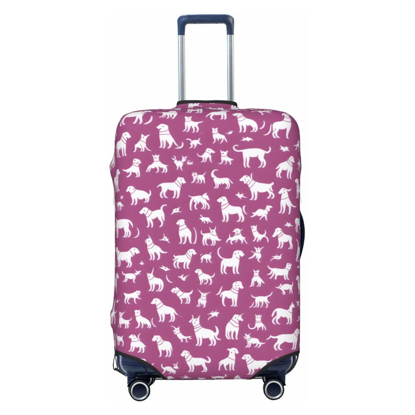 Miniks Reisegepäckhülle mit Hundemuster, strapazierfähig, passend für 45,7 - 81,3 cm große Gepäckstücke, Größe XL, Schwarz, X-Large