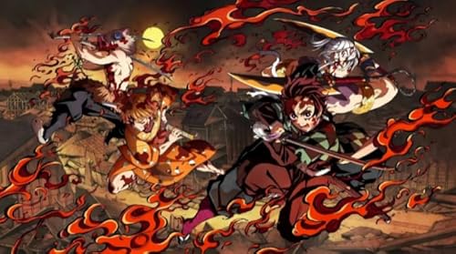 HfmQuisutron Jigsaw Puzzle 1000 Teile Japanisch Anime Tanjirou Poster Holzpuzzle Home Stressabbau Spiel Yw134Az