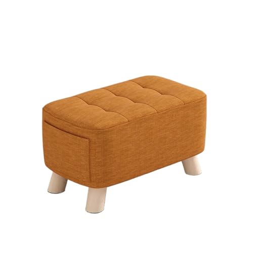 FUHAI-666 Schuhregal Einfache kleine Hocker for den Heimgebrauch, Tür, Schuhbank, Wohnzimmer, Sofa, Hocker, Fußhocker, kurzer Hocker, Stuhl, Massivholzbank Schuhrschrank(Orange)