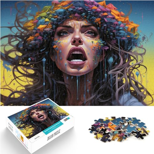 Spielgeschenk Puzzle Bunte Frauenkunst 1000 Teile Puzzle Erwachsene Puzzle Geschenke Holzpuzzle Wanddekoration Einzigartige Geburtstags 1000 Teile (50 x 75 cm)