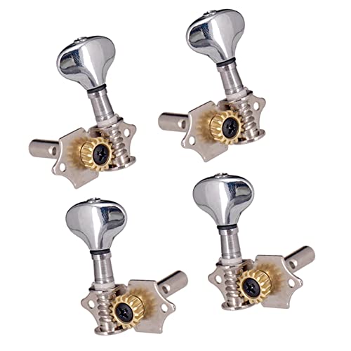 Gitarren Stimmwirbel 4 Stücke Ukulele Tuning-Pegs 2L 2R. Metallmaschine Köpfe Tuner Für Ukulele-Teile (Color : Silver)