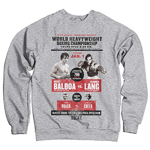 Rocky Offizielles Lizenzprodukt World Heavyweight Poster Sweatshirt (Heather Gray) XX-Large