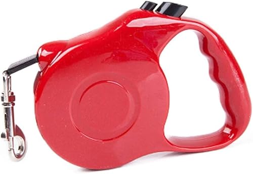 Hundeleine, Rollleinen für Hunde Einziehbare Hundeleine, automatisch ausziehbares Nylonseil, Haustierleine for Welpen, die Hundeleine for kleine Hunde führt (Color : Red, Size : 3M)