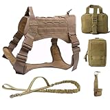 Cenei Set Aus Halsband, Geschirr und Leine für Große Hunde, Trainingsweste für Haustiere, Verstellbares Geschirr XL