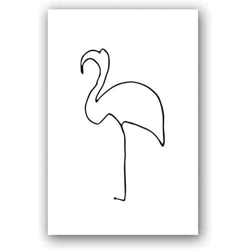 Flamingo Strichzeichnung Gemälde Leinwand Bild Pablo Picasso Tiere Poster Kunstdrucke Abstrakte Wand Bilder Bild Wohnzimmer Moderne Wohnkultur Rahmenlos-30×40cm