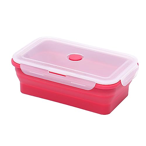 Silikon-Lunchbox, Lebensmittelbehälter, mikrowellengeeignet, tragbar, rechteckig, 2 Größen