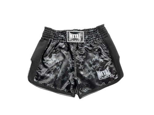 METAL BOXE Unisex – Erwachsene Short Kickboxing Mirror XXL, Schwarz