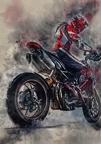 5d Diamond Painting Diamant Bilder FüR Erwachsene Und Kinder Ducati Hypermotard SP DIY Kreuzstich Arts Craft Kristall Strass Stickerei 23.6"x35.4"(60x90cm) Kein Rahmen