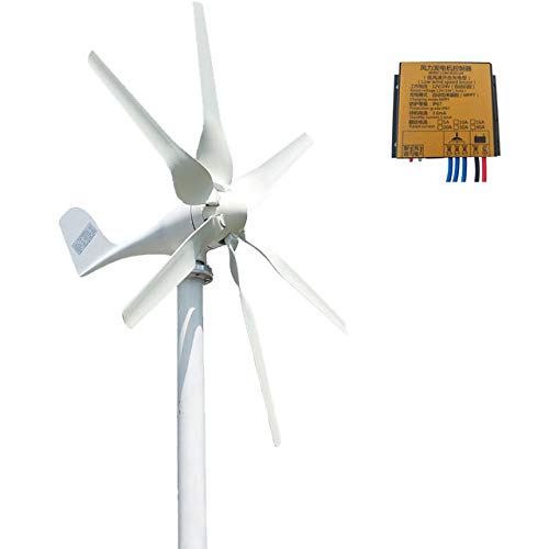 KX-ENERGIE Windkraftanlage 800W 12V 24V Mit MPPT Laderegler, 6 Blätter Horizontal Achse Windgenerator Heimgebrauch für Marine,Haushalt (24, Volt)