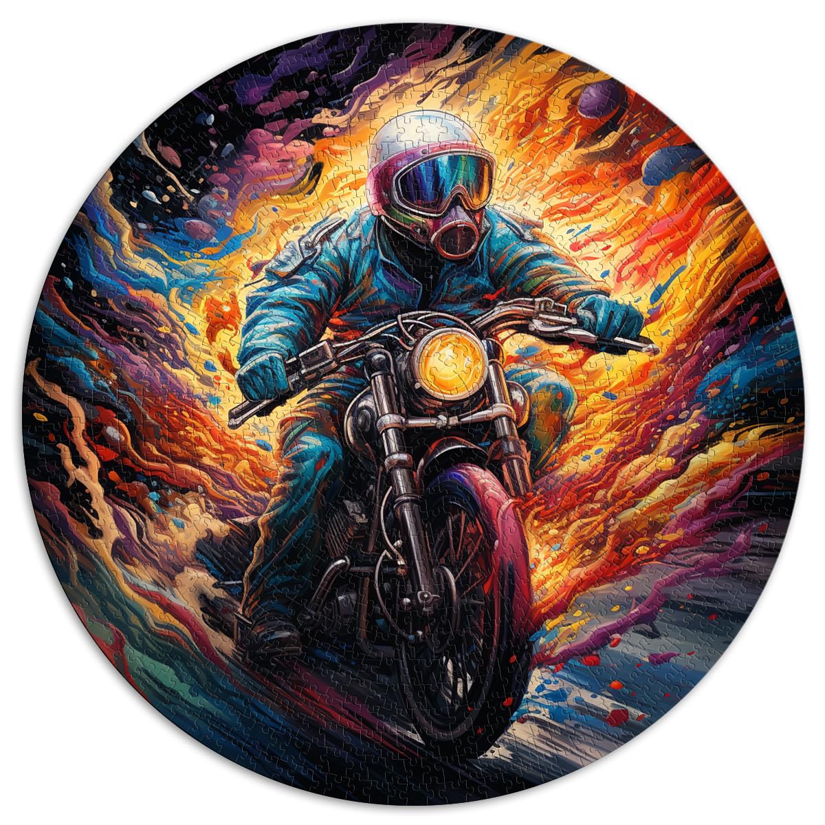 Puzzles Motocross, bunt, Puzzles 1000 Teile für Erwachsene, 67,5 x 67,5 cm, lustiges Geschenk, schwierige Puzzles für Frauen und Männer