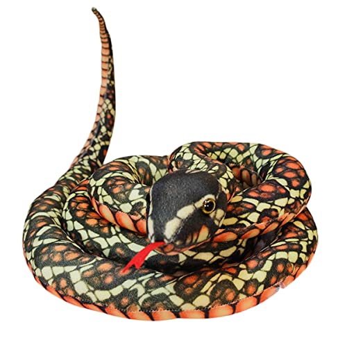 DANAIM Simulation Tier Zeug Schlange, Schlange Stofftier Plüsch Lebensechte Python Plüsch Puppen Reptil Umarmung Kissen Geschenk for Kinder Geburtstag Home Decor(Brown,300cm)